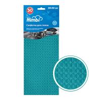 Салфетка KOLIBRIYA Nimbi-50 Автомобиль, Вафельная 30х30см, для Стекол, Синяя (1/100)