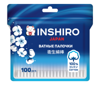Палочки ватные INSHIRO, в пакете (1 уп. 100 штук) (1/240)