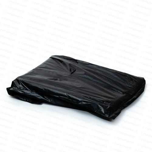 Мусорные мешки в ПЛАСТАХ, 360л., ЧЕРНЫЕ 70(+50)х115 см., 27 мкм. (1/25/12) 