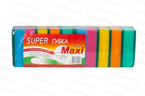 Губка для посуды SUPER MAXI упаковка 10 шт. (1/10/16)