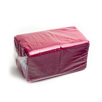 Салфетки 24х24см бордовые БИГПАК 400шт/уп. (1/18)