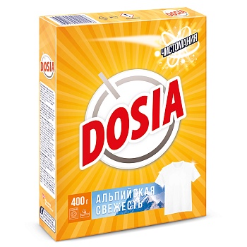 Стиральный порошок ДОСЯ DOSIA 400 гр Альпийская свежесть (22 шт в кор)