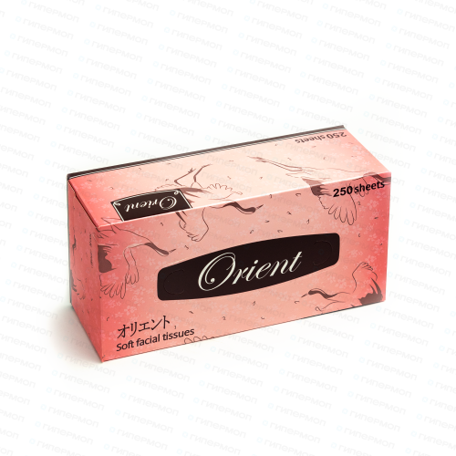 Выдергушки салфетки листовые ORIENT белые в коробке, 2сл., 250 листов (1/3/48)
