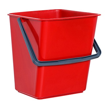 Ведро 6 л прямоугольное, цвет красный