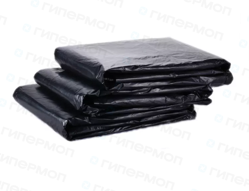 Мусорные мешки в ПЛАСТАХ 240л., ЧЕРНЫЕ 630+300/1300 27 мкм (1/25/14) 