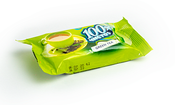 Влажные салфетки 100% Чистоты 15шт с ароматом зеленого чая (140 упак/кор.) 