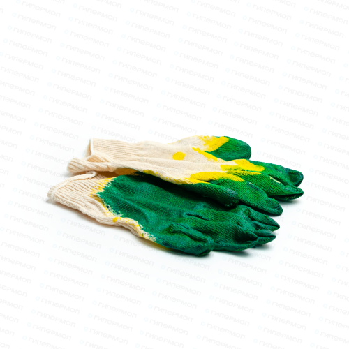 Перчатки хб 13 класс с двойным латексным покрытием, красные, Люкс (1/300)