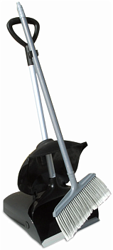 Набор "Ленивка" БОЛЬШОЙ серый совок-ловушка с крышкой + щетка