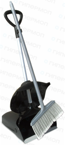 Набор "Ленивка" БОЛЬШОЙ серый совок-ловушка с крышкой + щетка