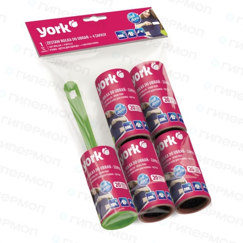 Ролик для чистки одежды (набор ролик пластиковый + 4 сменные липучки)