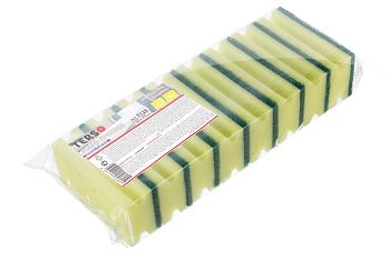 Губка для клининга профиль 130/70/45 желтая 8 шт.в упак